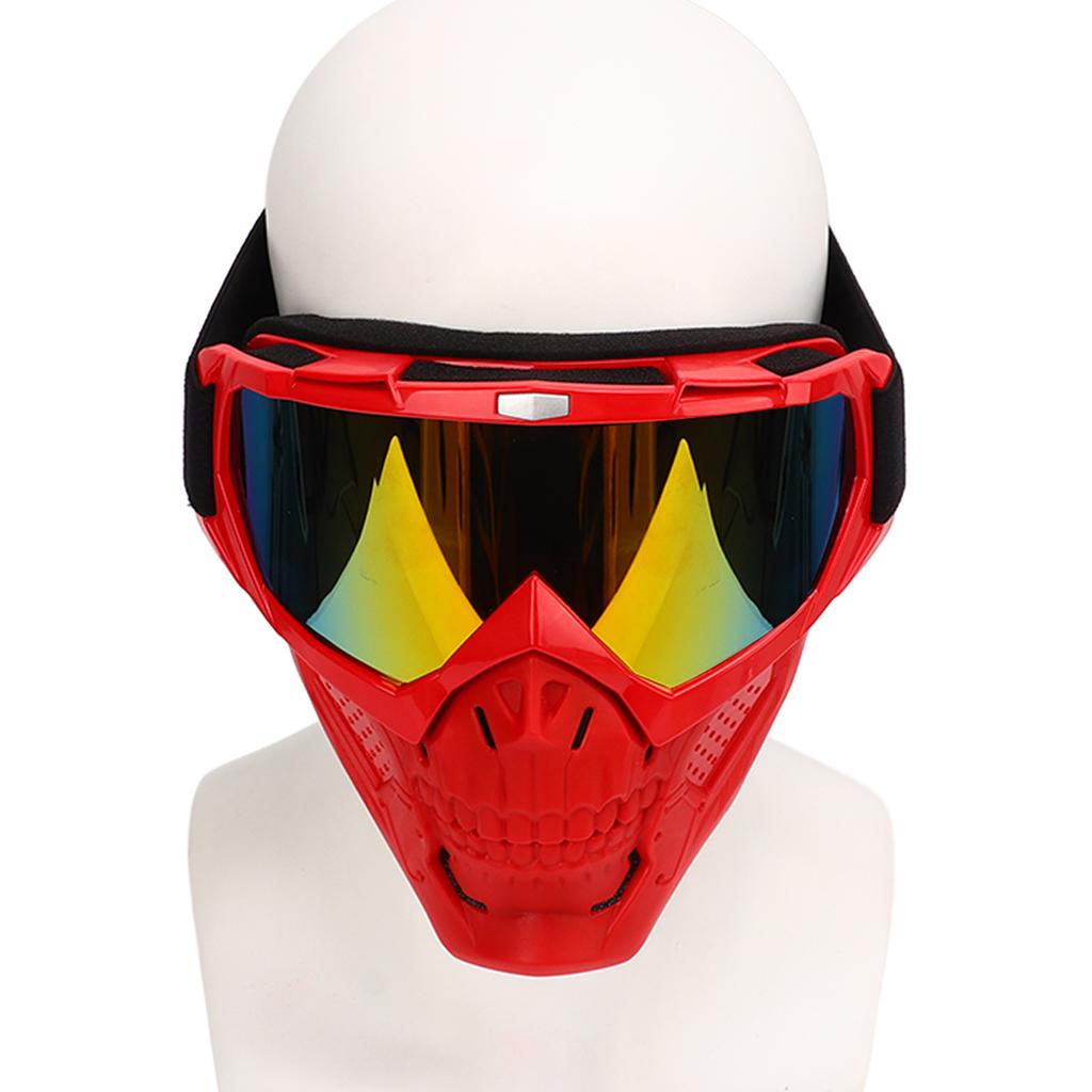 Occhiali da moto con teschio, copriviso, occhiali da ciclismo fuoristrada, antivento, con protezione per il viso