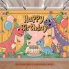 Party Backdrop Birthday Wedding Dinosaur Photo Booth Background Front Door Decor