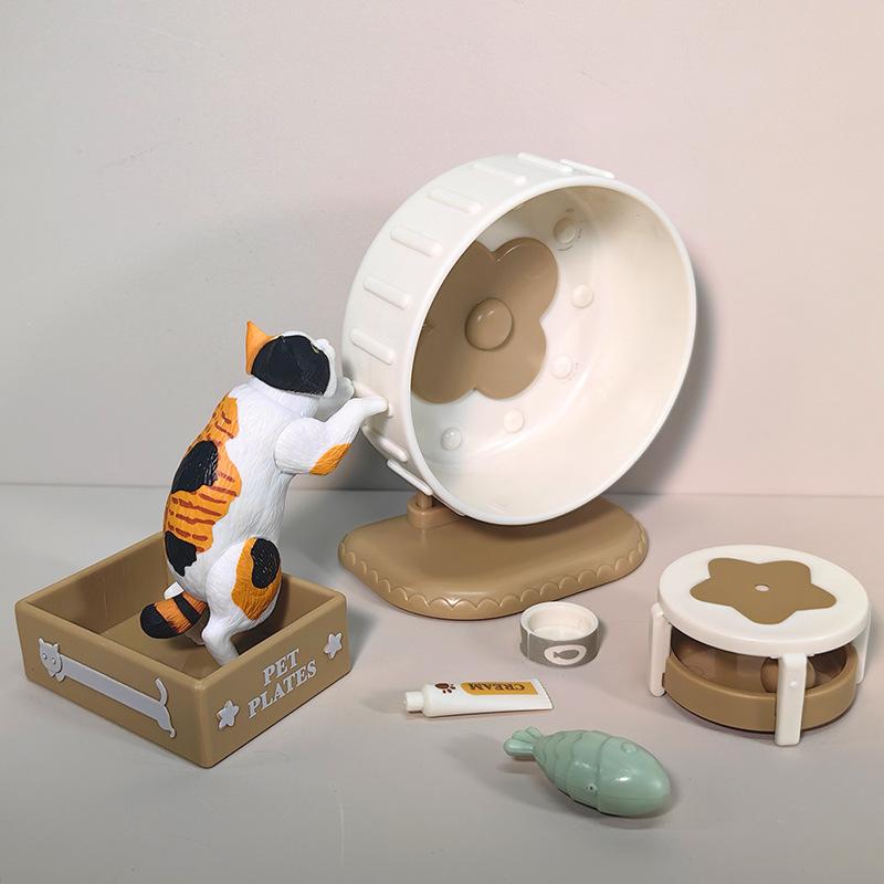 1 Set Micro Landscape Dollhouse Model Cat Trees Scratcher Deccoration Accessories Toy Mini Cat Ornament