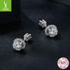 50 Points Shining Moissanite Stud Earrings, High-End Elegant Style S925 Sterling Silver Bright Stud Earrings.