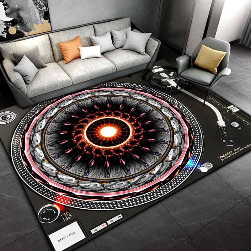 Disc Player Carpet for Living Room Area Rug Decorative Floor Rug Carpet Gift for Anniversary Mother's Day Father's Day Furry Mat