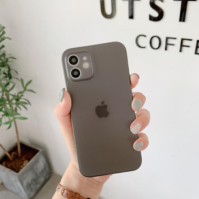 0,3 mm ultradünne Hülle für iPhone 11 12 Pro Xs Max X Xr Se 2020 7 8 Plus Matte PP Hard Back Cover Transparenter Kameraschutz