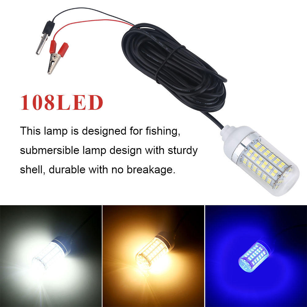 12V Outdoor LED Submersible Underwater Night Boat Fishing Light Lamp