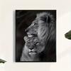 Charming Black Lion & Lioness Love Canvas Art - Frameless Wall Decor for Living Room, Bedroom, Home Office, Artistic Decoration