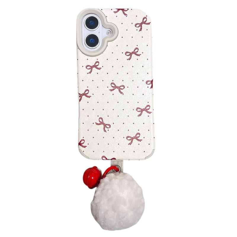 Ins Girl Red Polka Dot Bow Applicable To Apple 16promax Mobile Case IPhone13/12/15
