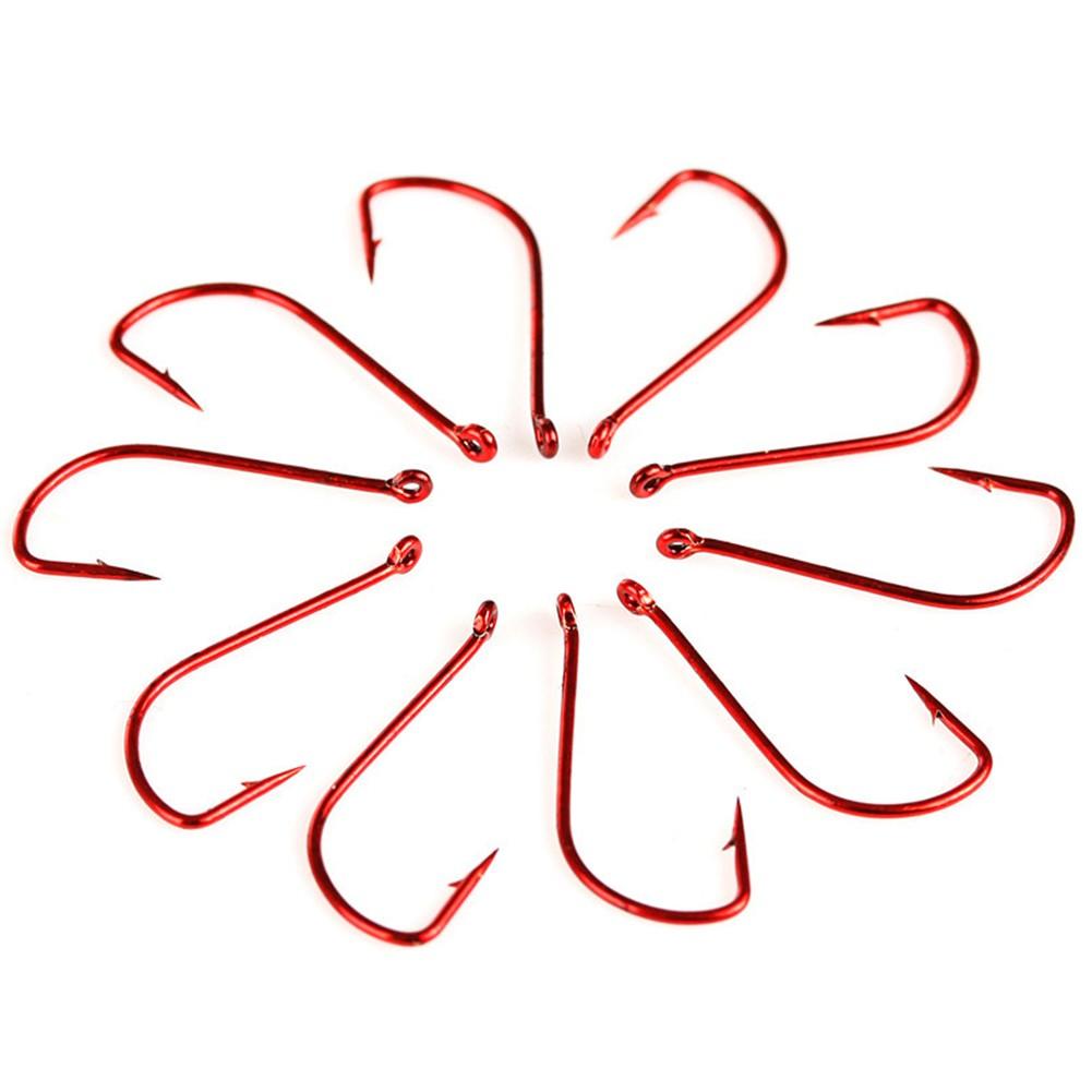 10 Pcs/bag Hooks Red Fishhooks 11#/12#/13#/14# Barbed Hook