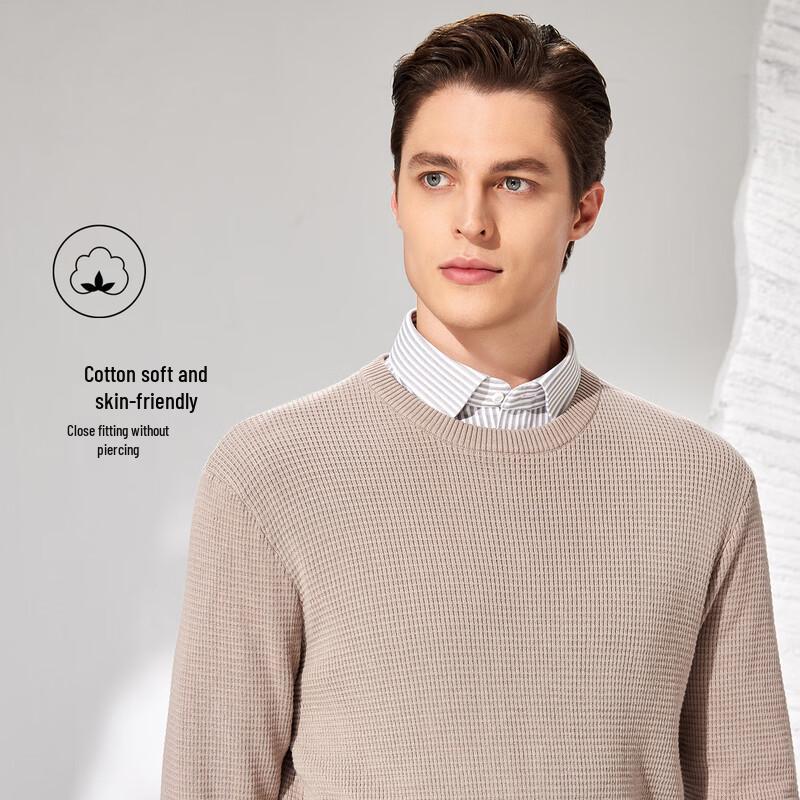 Antonio Men's 100% Cotton Crew Neck Pullover Knit Sweater