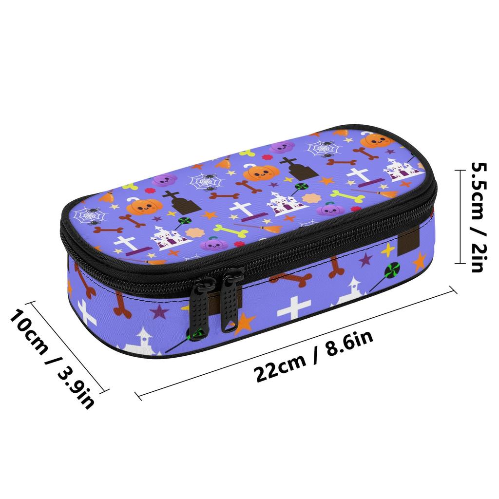 Stationery Pencil Case 300D Polyester Large Capacity Zipper Closure with Mesh Pocket Removable Divider and Pen Slots for Students
