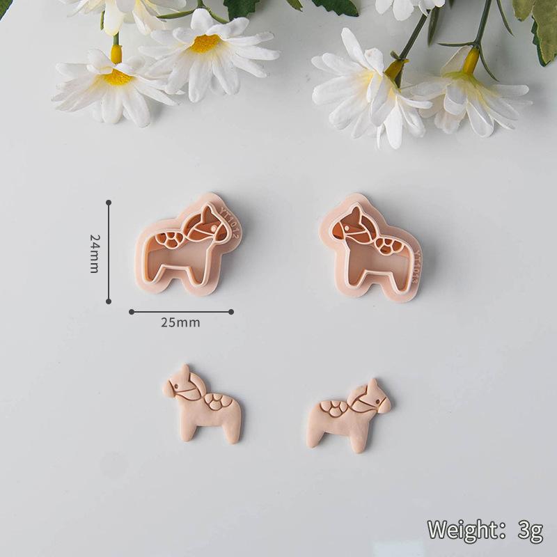 

Miniature Cartoon Horse Earring Mold, Animal Shape Polymer Clay Cutter for DIY Jewelry Making, Charms, Pendants & Craft Projects