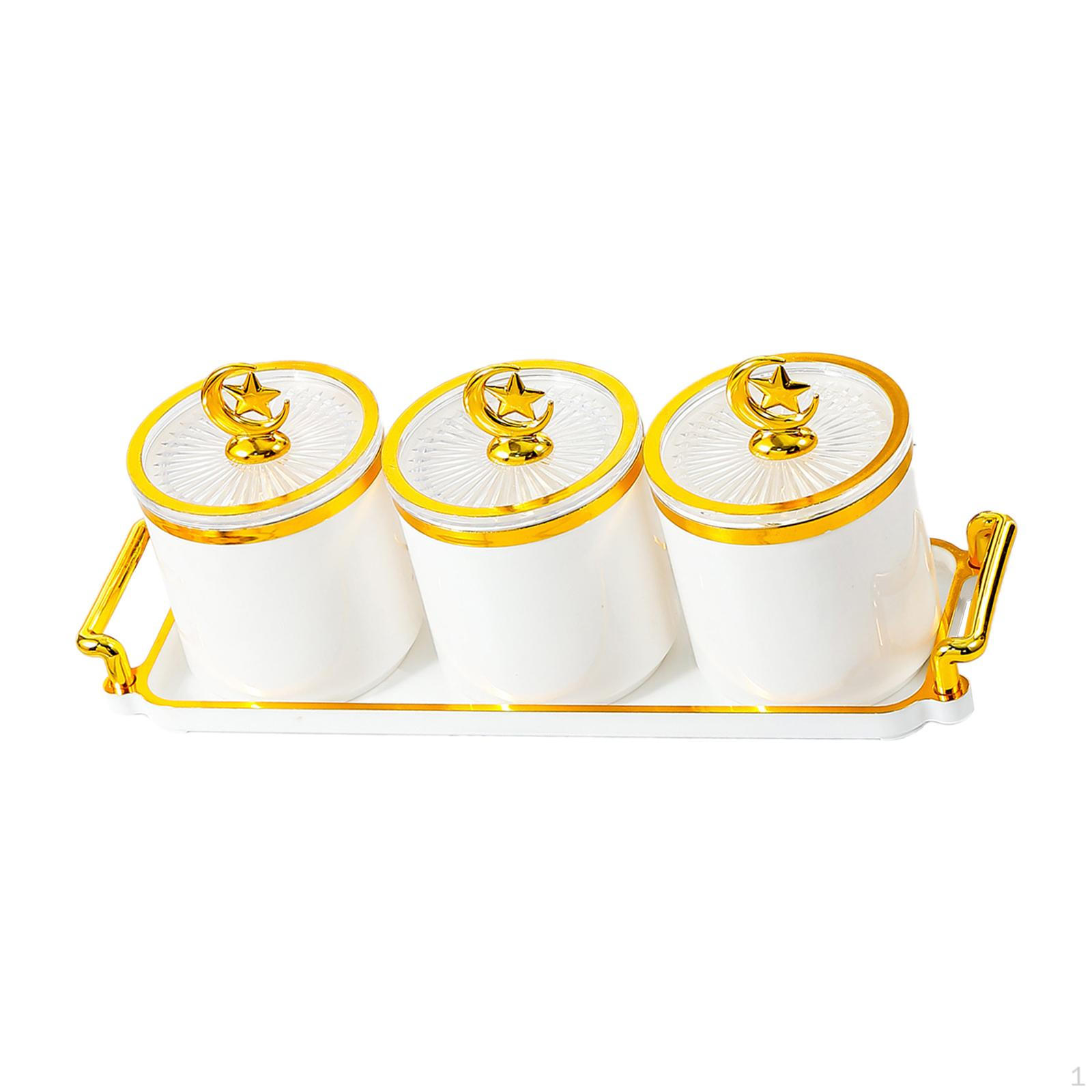 

Fruit Display Platter for Entertaining at Home 3 Grid White