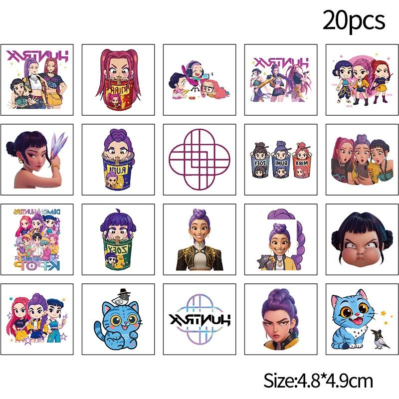 Kpop Demon Lumi Tattoo Stickers Cosplay Body Tattoo Stickers Sajaa Boys Dark Tattoo Set Stickers Birthday Party Gifts Cos Props