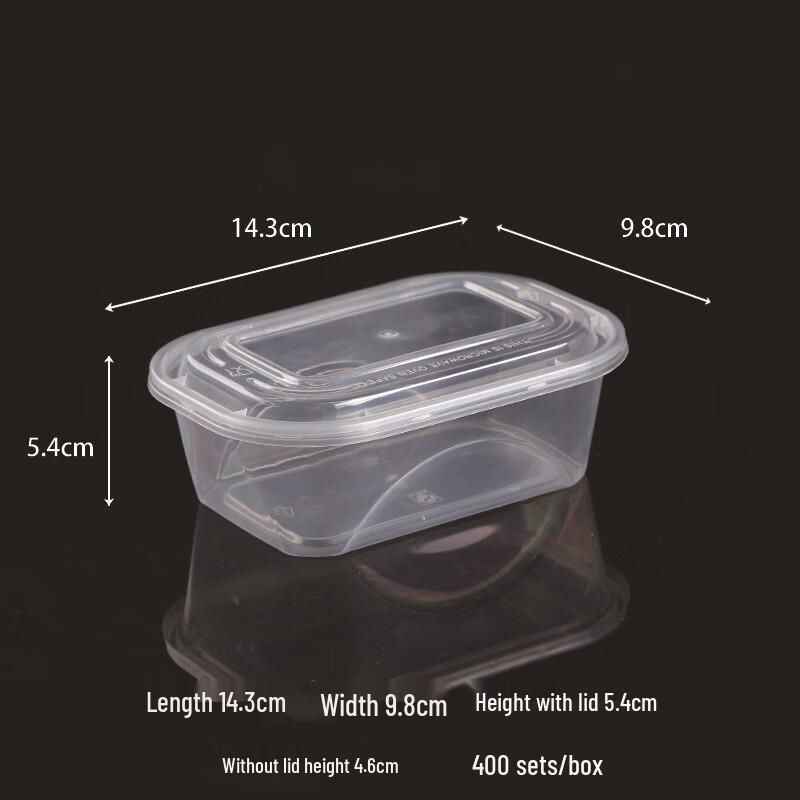 500ml Disposable Plastic Takeaway Meal Box