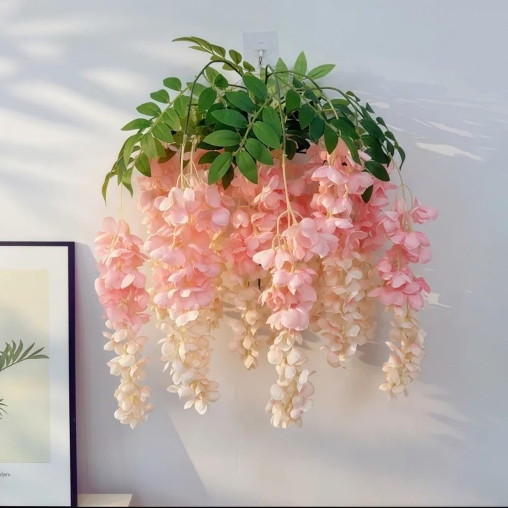 

96cm Long Branches Artificial Wisteria Flowers Hanging Trailing Realistic Decorative Wisteria Vine Garland розовый