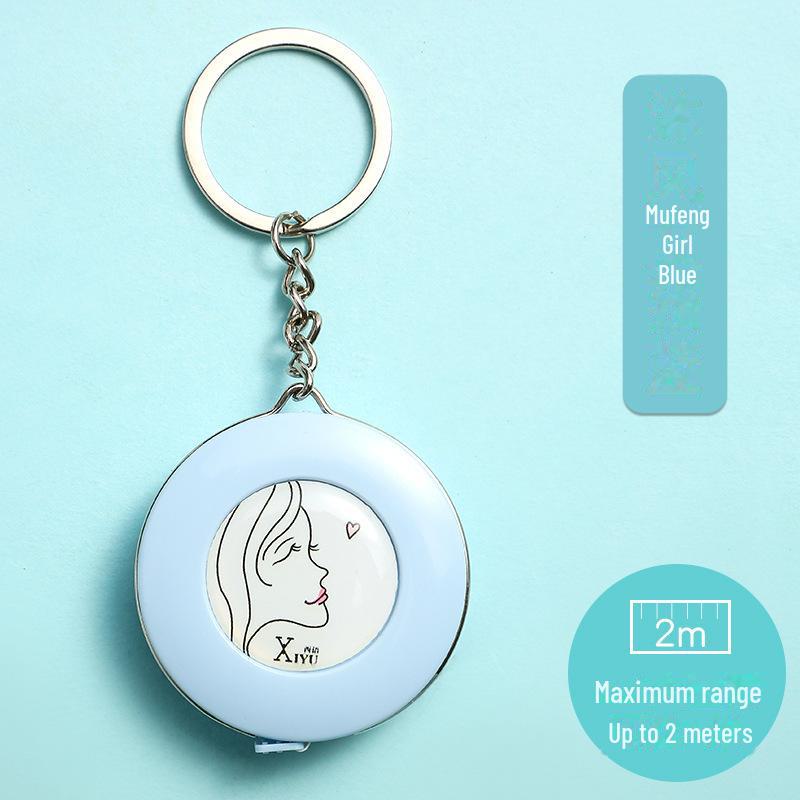 Mini Portable 2m Tape Measure - Soft, Telescopic, Self-Locking Ruler with Keychain