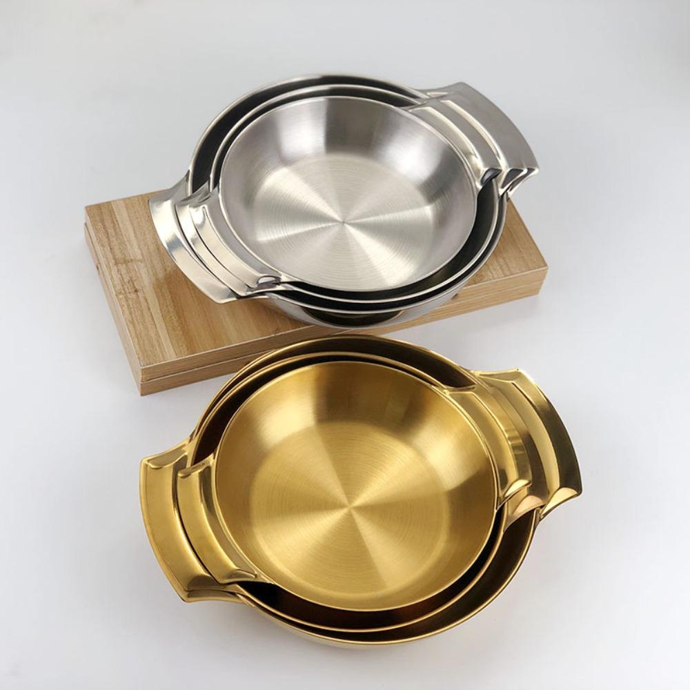 Silver/gold Cooking Pan Stainless Steel Saucepan Cookware Soup Basin  Seafood