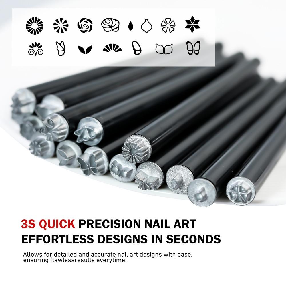 5/10/15Pcs Flower Butterfly Nail Art Stamp Pen Set Manicure Painting Drawing Templates  Nail Print
