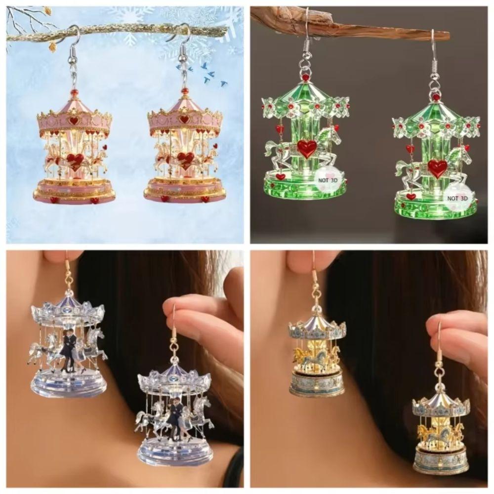 Retro Retro Carousel Earrings Mini Carousel Drop Earrings School Holiday