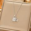 Japan and South Korea Simple Popular Wind Titanium Steel Necklace Female Niche Exquisite Internet Celebrity Zircon Clavicle Chain High-end Jewelry