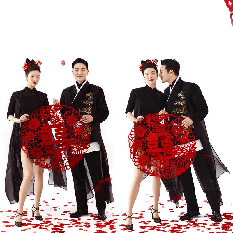 Retro Silk Tassel Xi Character Hanfu Red Flower Umbrella - Guochao Wedding Dress Photo Prop