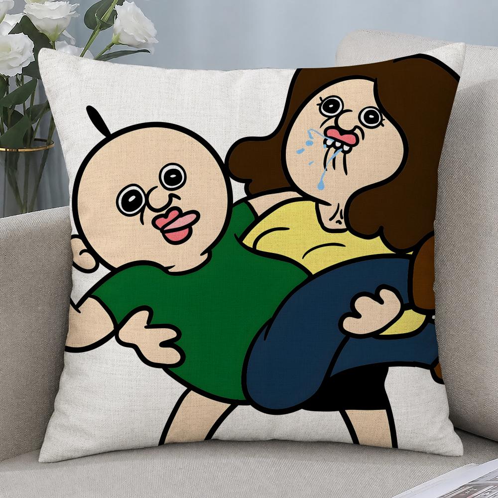 Cartoon BBANGBBANGs Diary Cushion Cover Cushion Covers Natural Linen Breathable Sofa Bedroom Decor Pillowcase