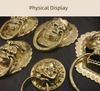 Chinese Antique Lion & Tiger Head Door Knocker Handle for Wooden Double Doors