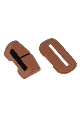 Airara Genuine Leather Seat Belt Cover, Buckle Cover, Toyota Nissan, Honda, Subaru, Mazda, Daihatsu, Suzuki, 2 Pieces, Cognac