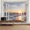 Window View Tapestry Wall Hanging Bedroom & Living Room Wall Decor Backdrop Tree Hollow Stove Hanging Large Tapestry