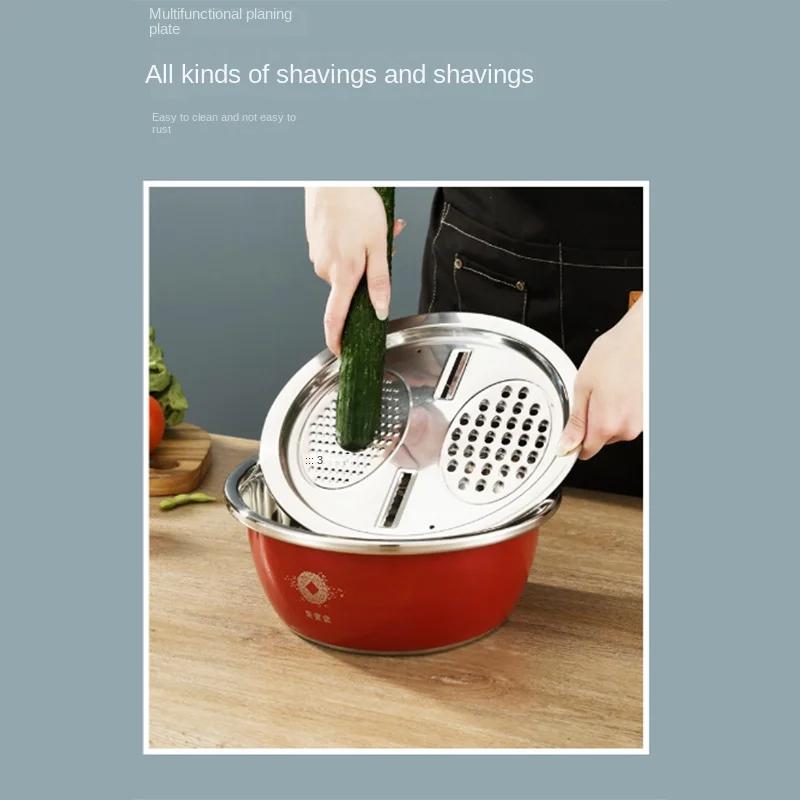 3pcs/1 Set of Stainless Steel Multi-purpose Basin,slicing,grater,drain Basin, Vegetable and Fruit Basin, Used for Home,camping