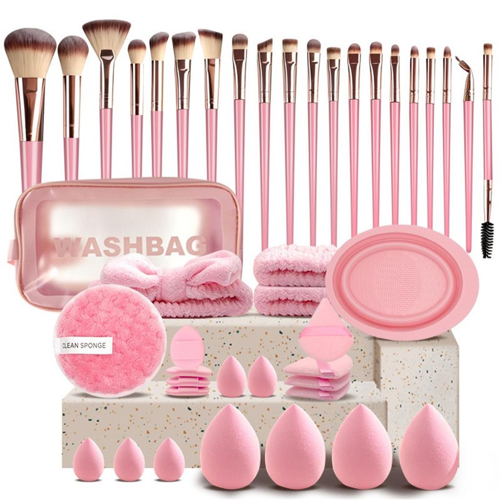 20-56Pcs Soft Makeup Brush Set with Storage Bag,Beauty Blender Sponge & Powder Puff Essential Facial Cosmetic Tools for Beginners & Makeup Lovers