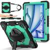360 Rotating Heavy Duty Silicone PC Hard Armor Case For iPad Air (M2) 11inch 2026 Tablet Stand Drop Shock Proof Shoulder Strap