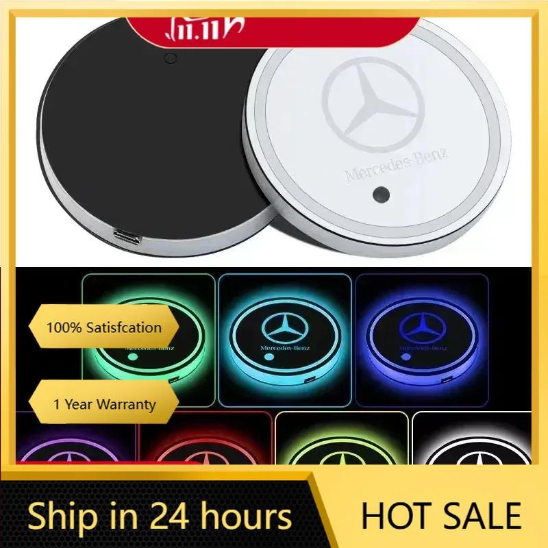 Nové Pro Mercedes Benz 2ks Vnitřní osvětlený podtácek LED osvětlený podtácek na hrnek do auta Pro Mercedes Benz třída B/C/E/S třída A