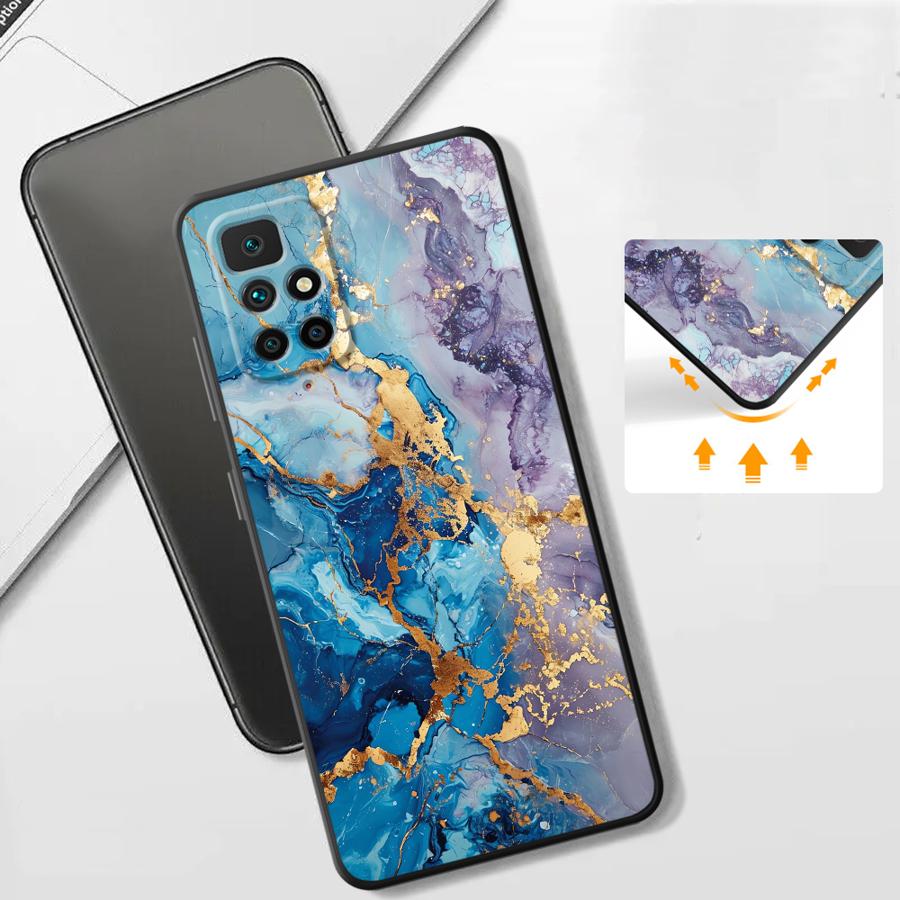 Handyhülle Case für Xiaomi Redmi 13C 14C A4 K40 K80 Pro 10 A1 A2 Plus A3 12C 9 A5 Marmorfarben