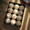 8cm Wine Red Flocked Christmas Ball Ornament for Tree Decoration