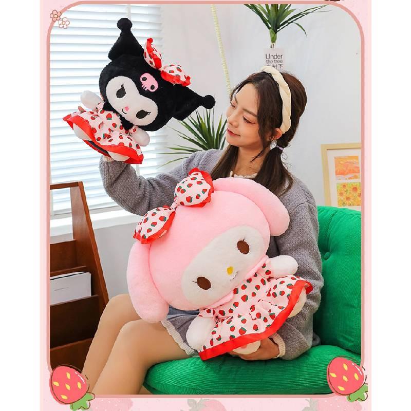 Adorable Cartoon Strawberry Kuromi Plush Doll For Kids With Soft Pp Cotton Filling