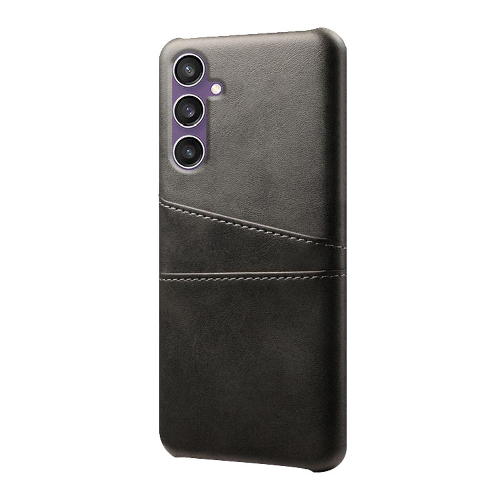 

For Samsung Galaxy S23 FE Cover Dual Card Slots PU Leather+PC Phone Case Black