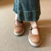 Maillard~ Woven splicing wedge heel slippers women's bag head half drag summer wear retro straw thick-bottomed cool slippers