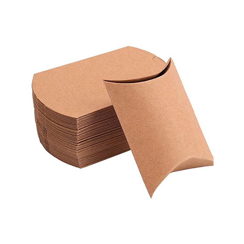 Kraft Pillow Candy Box for Wedding Gift Packaging