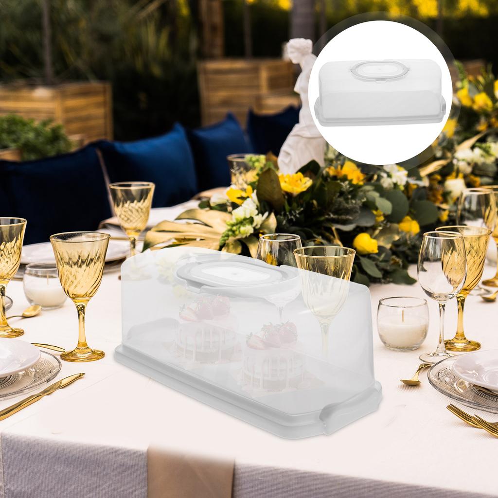 Portable Bread Storage Container Airtight Cake Container Reusable PP Material Loaf Bread Storage Box Snack