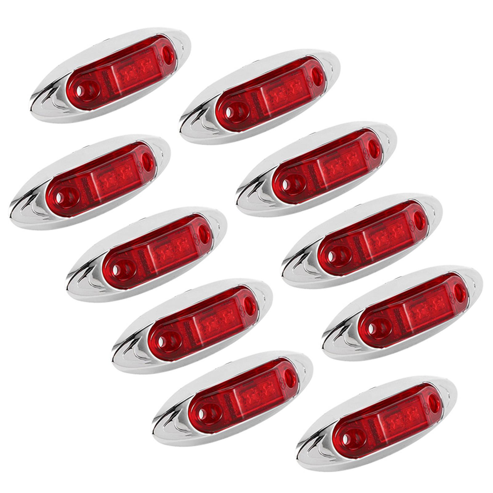 10pcs 3LED Side Marker Light Waterproof Dustproof   Lamp for Truck Trailer Lorry
