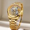 Men Watch Skeleton Quartz Wristwatch Gold Skeleton Retro Man Watch Top Brand Luxury Clock Mens Watches