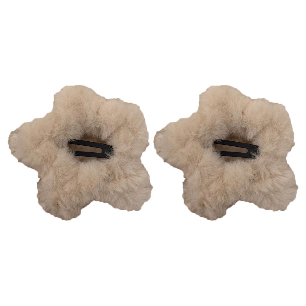 Plush Solid Color Hair Clip Five-pointed Star Autumn And Winter Simple Star BB Clip Hollow Girl Side Clip Cute Hair Accessories