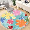 1pc Floral Pattern Office Round Rug, Non-slip, Soft and Durable Office Rug for Interior Decoration, Perfect for Office, Beautiful Decoration Yy2603230