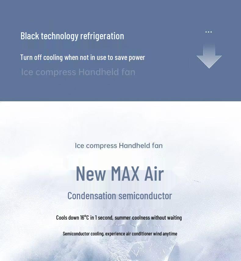 Portable USB-Charging Handheld Ice Pack Cooling Fan with Large Wind Power