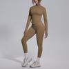 New seamless solid color breathable hip lift tight yoga suit set sports running fitness yoga suit set
