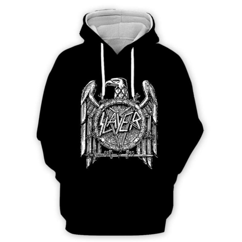 SLAYER ROCK Mikiny Pánské 3D Potisk Pánské Dámské Mikina Ležérní Oversized Pánské Oblečení Streetwear Módní Mikina