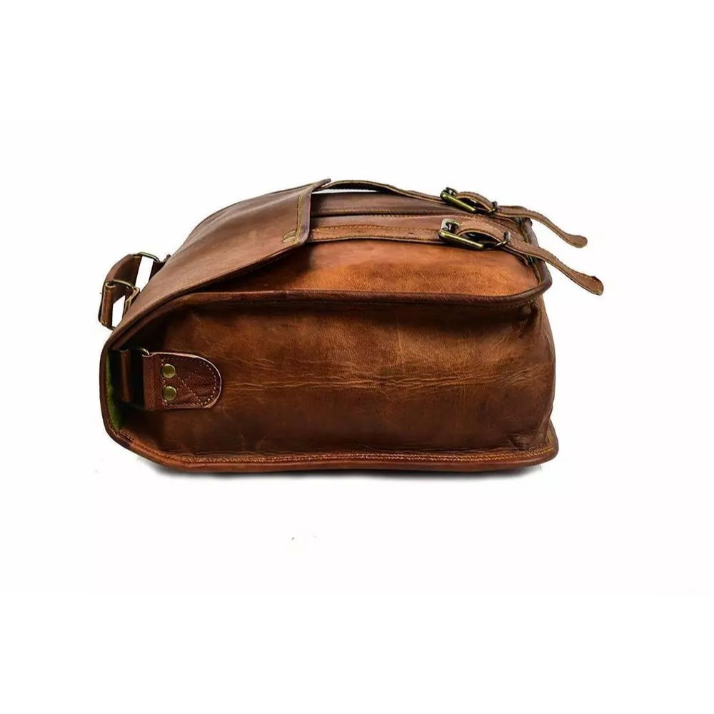 Мужской уникальный кожаный портфель через плечо для ноутбука 16 дюймов — фото 4