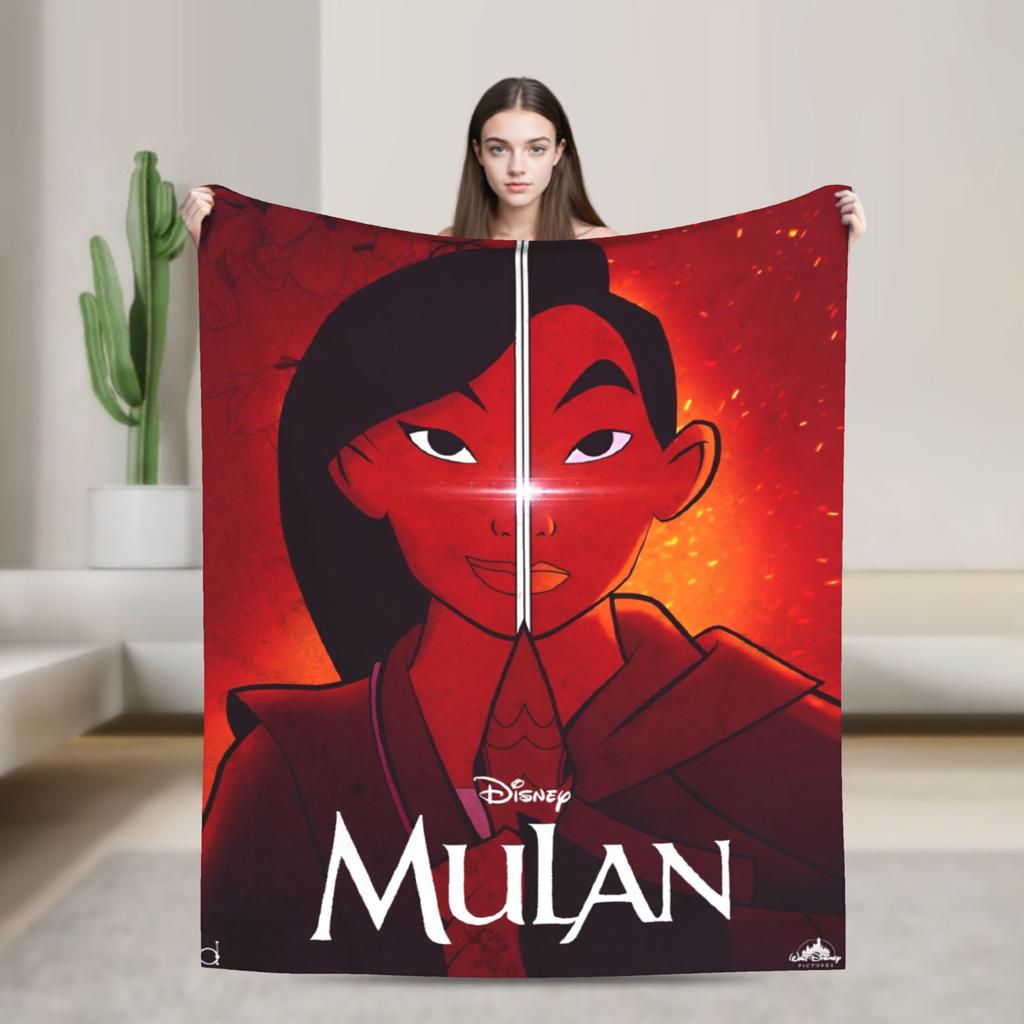 Mulan Cartoon Blankets  Airplane Travel Flannel Throw Blanket For Outdoor Soft Warm Custom Quality Bedspread Birthday Gift