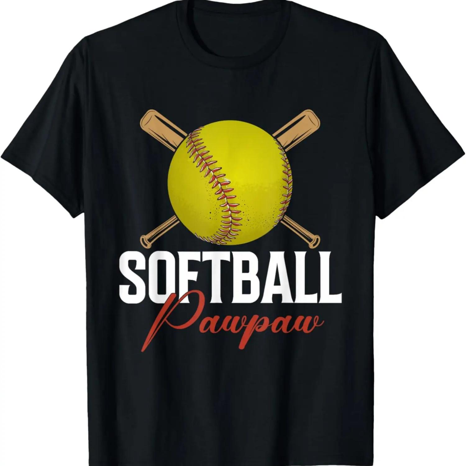 Mens Softball Pawpaw Father s Day Baseball Softball Pawpaw Men T-Shirt S чёрный