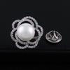 Elegant Rose Brooch with Zircon and Pearl for Women