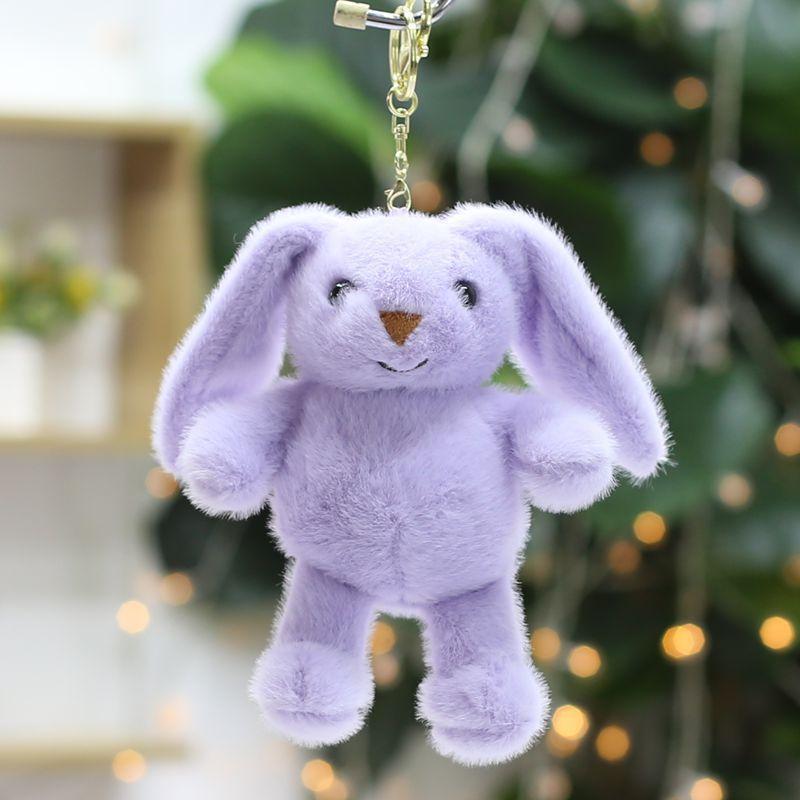 

Мультяшный брелок-подвеска в виде кролика, милая кукла, украшение для подвешивания на школьную сумку, подарок на день рождения, плюшевая игрушка 17cm